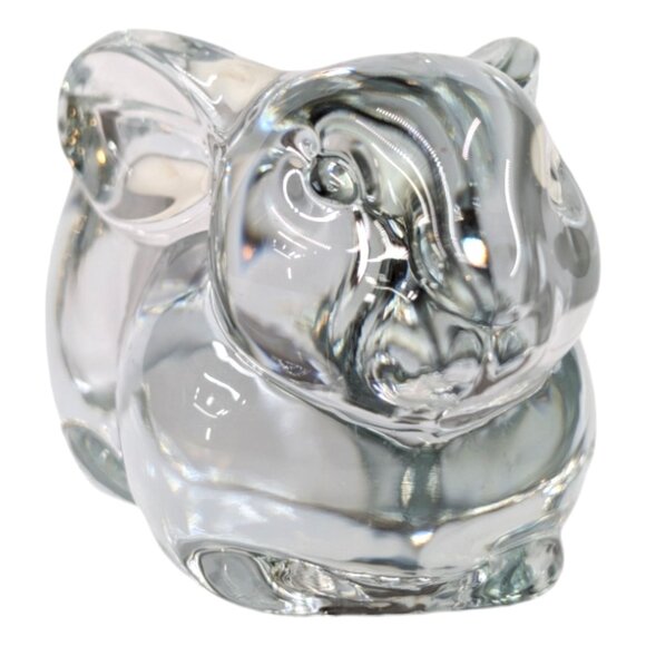 Vtg Rabbit Tealight Candle Holder Clear Glass Bunny 4" - Picture 4 of 15